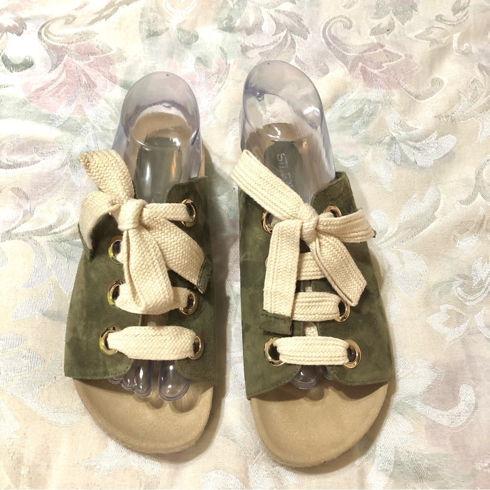 Anthropologie Silent D Fronnie Laced Slip On Sandals Fronnie US 8-8.5 EU 39 - Picture 2 of 9